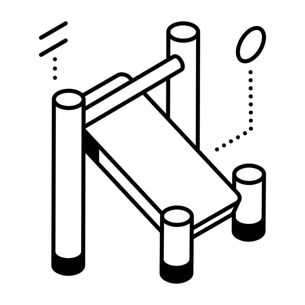 Trendy weight bench line icon design vector