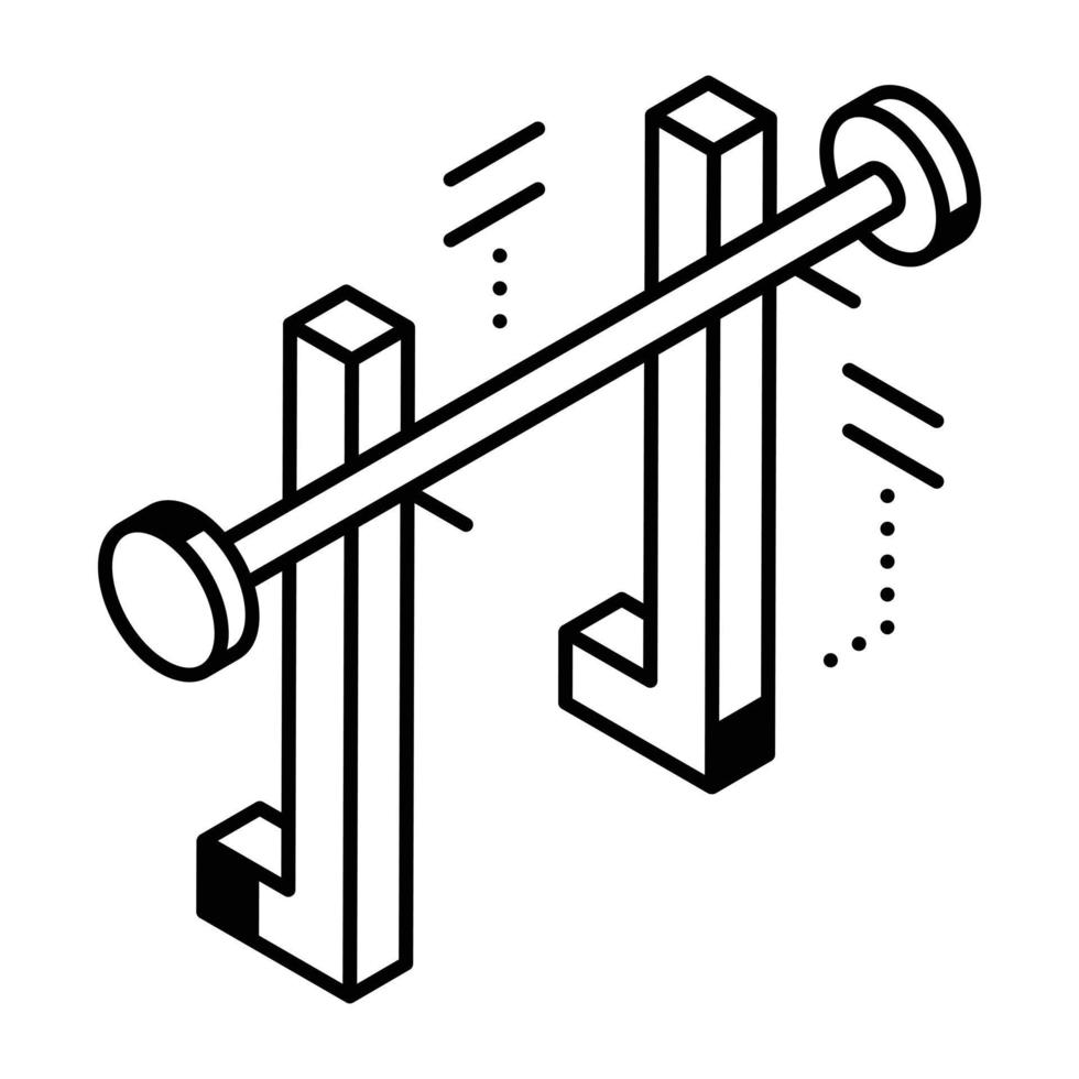 Isometric icon showing concept of bodybuilding vector