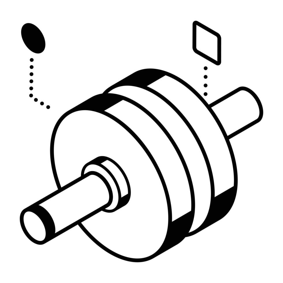 Trendy style icon of fitness dumbbell, use it commercially vector