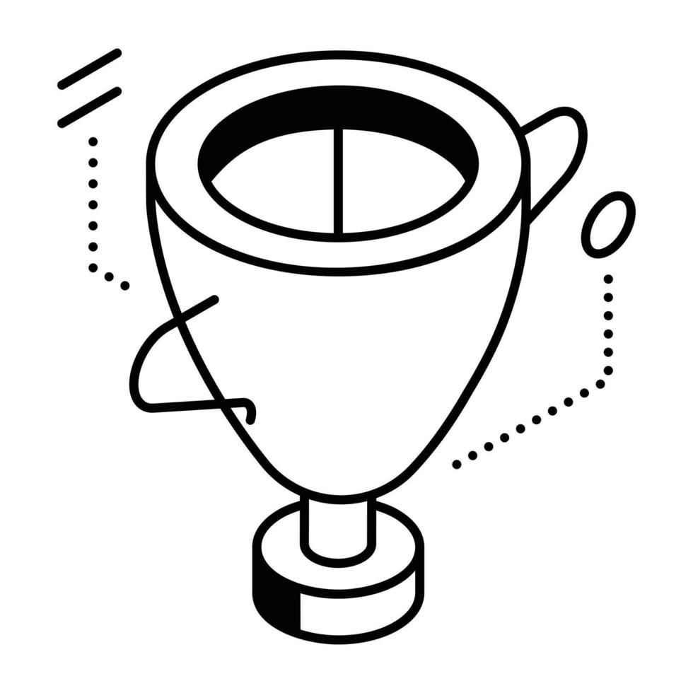 Achievement reward, an icon vector of trophy