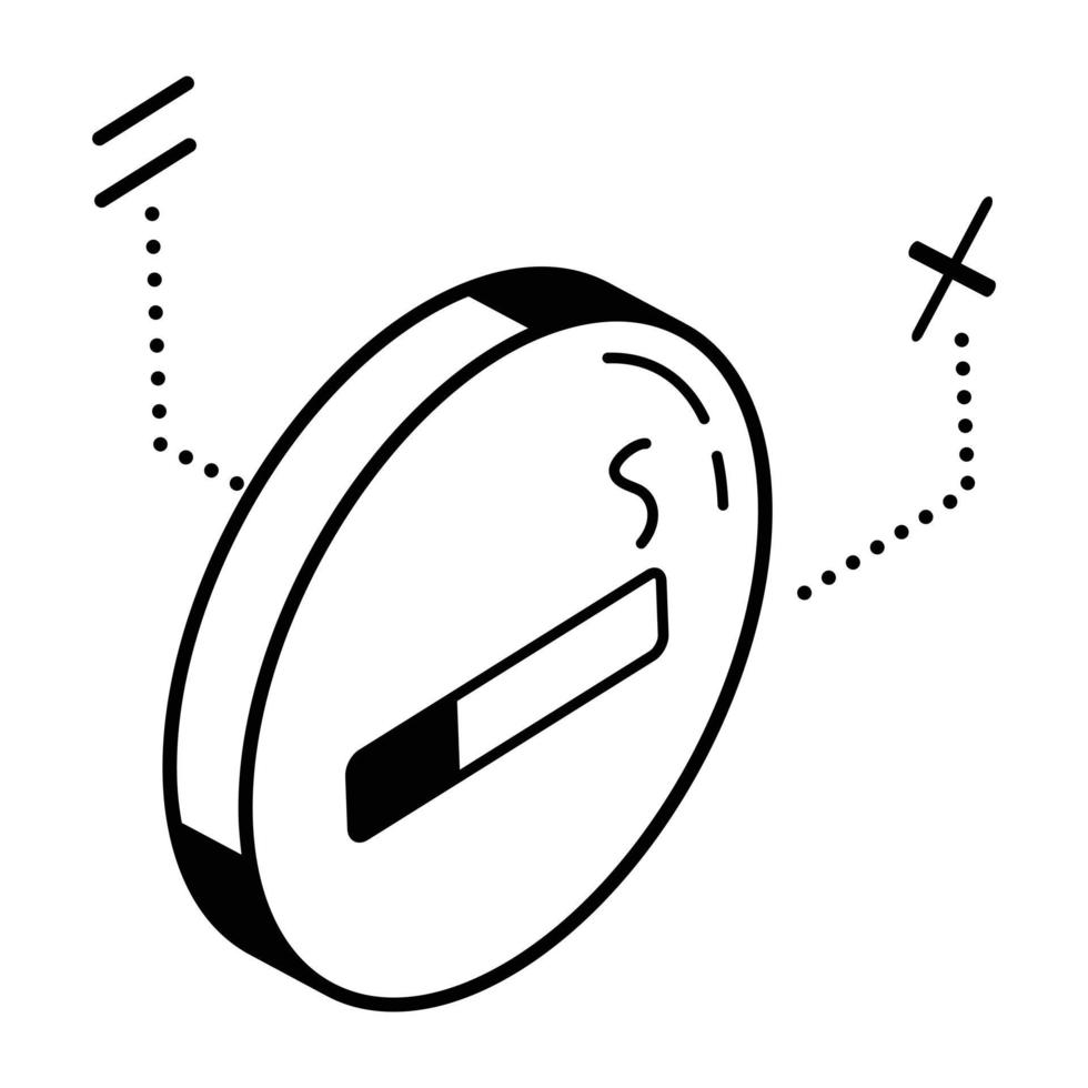 An icon of no smoking line design vector