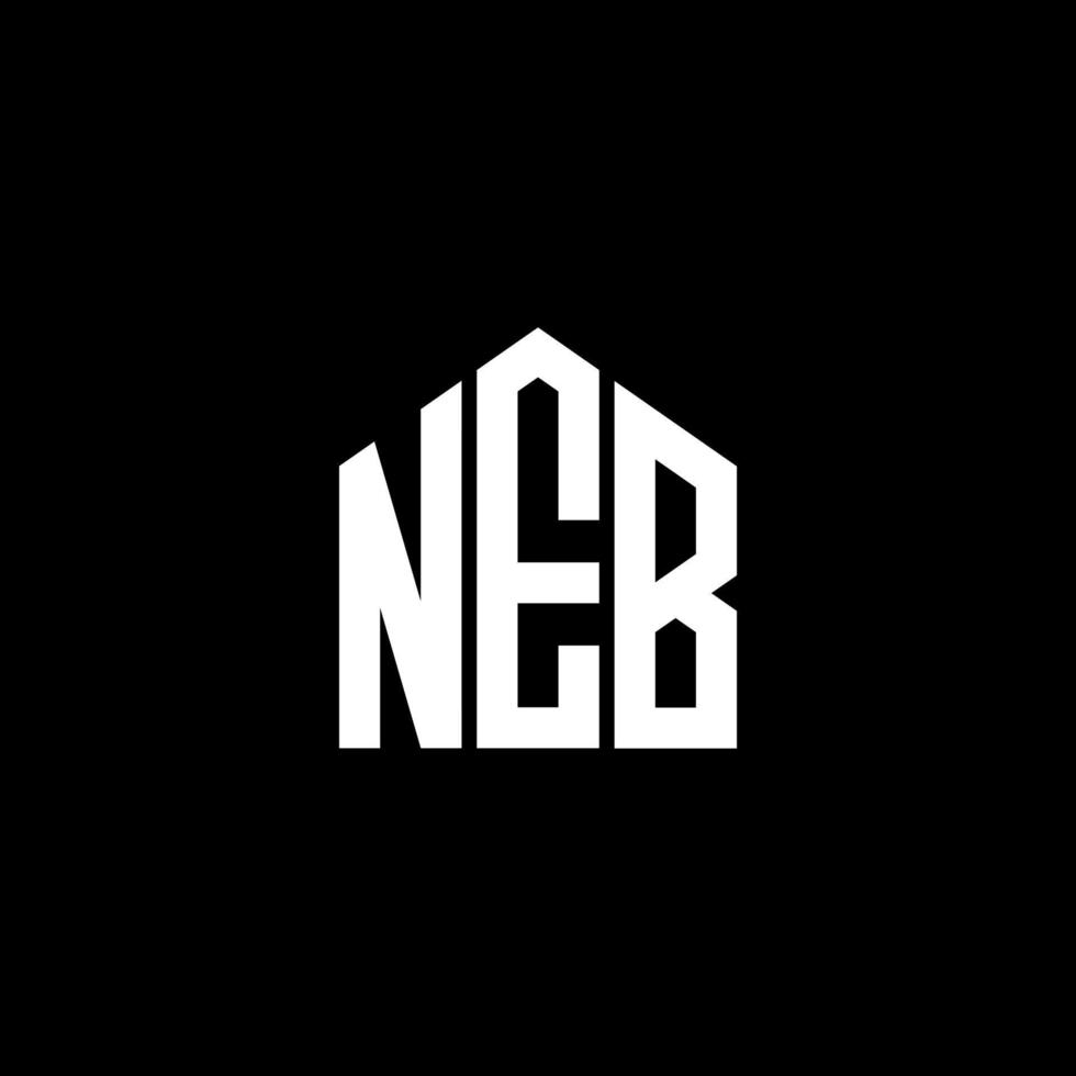 NEB letter design.NEB letter logo design on BLACK background. NEB creative initials letter logo concept. NEB letter design.NEB letter logo design on BLACK background. N vector