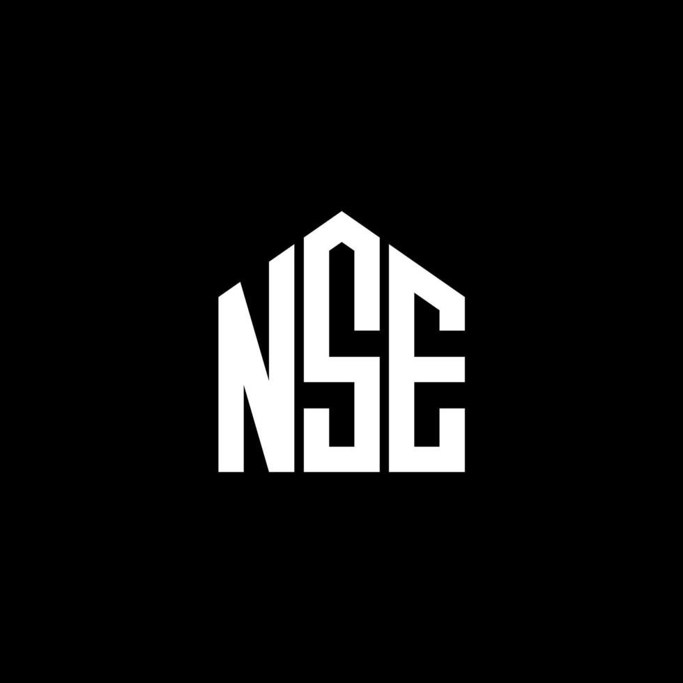 concepto de logotipo de letra de iniciales creativas nse. nse letter design.nse letter logo design sobre fondo negro. concepto de logotipo de letra de iniciales creativas nse. diseño de letra nse. vector