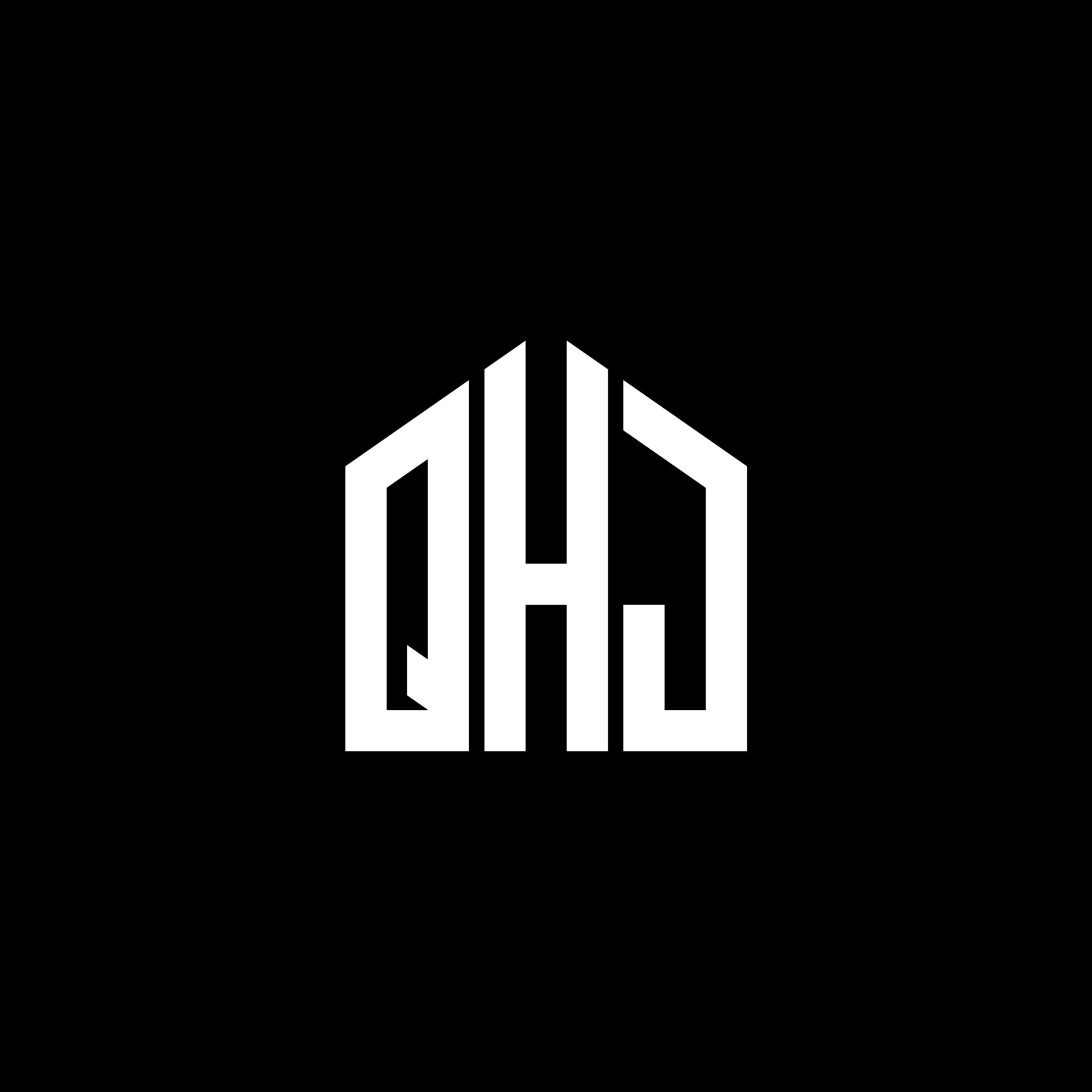 QHJ letter logo design on black background. QHJ creative initials ...