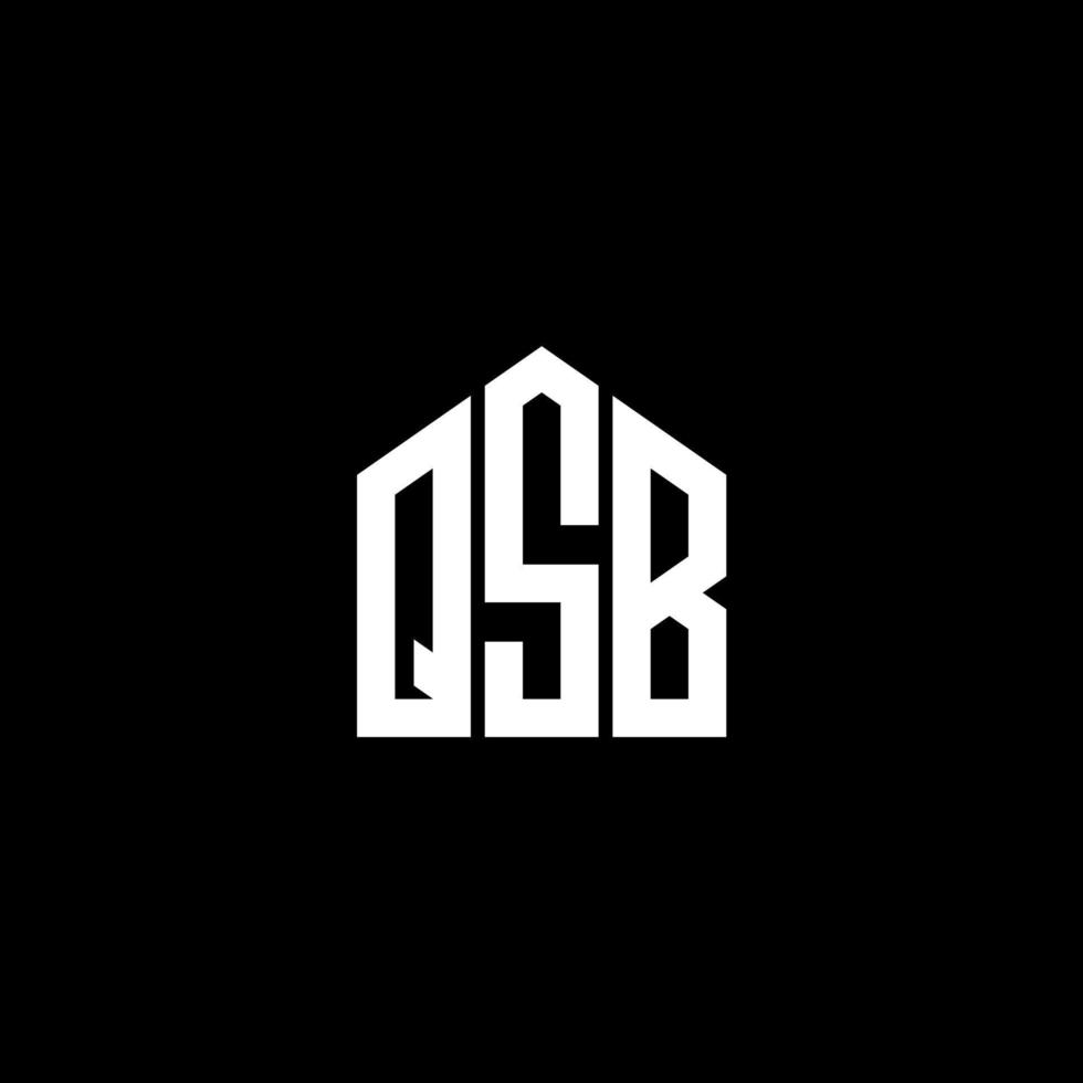 QSB letter logo design on BLACK background. QSB creative initials letter logo concept. QSB letter design. vector