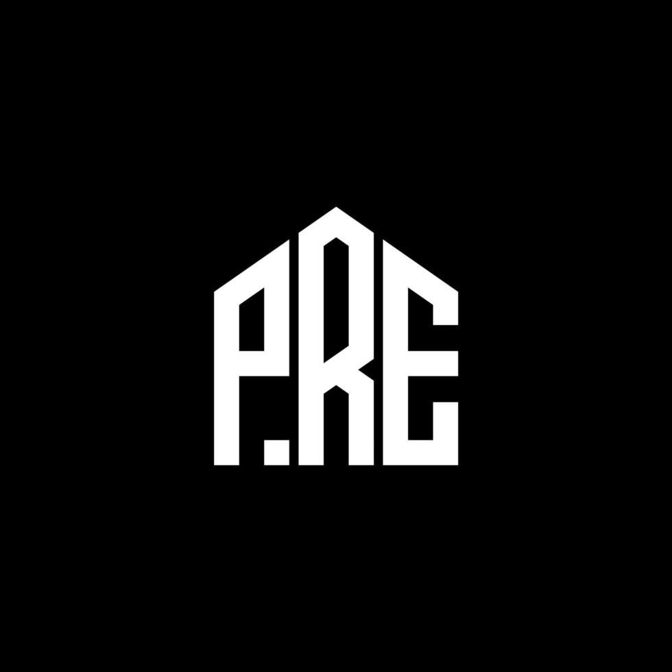 PRE letter design.PRE letter logo design on BLACK background. PRE creative initials letter logo concept. PRE letter design.PRE letter logo design on BLACK background. P vector