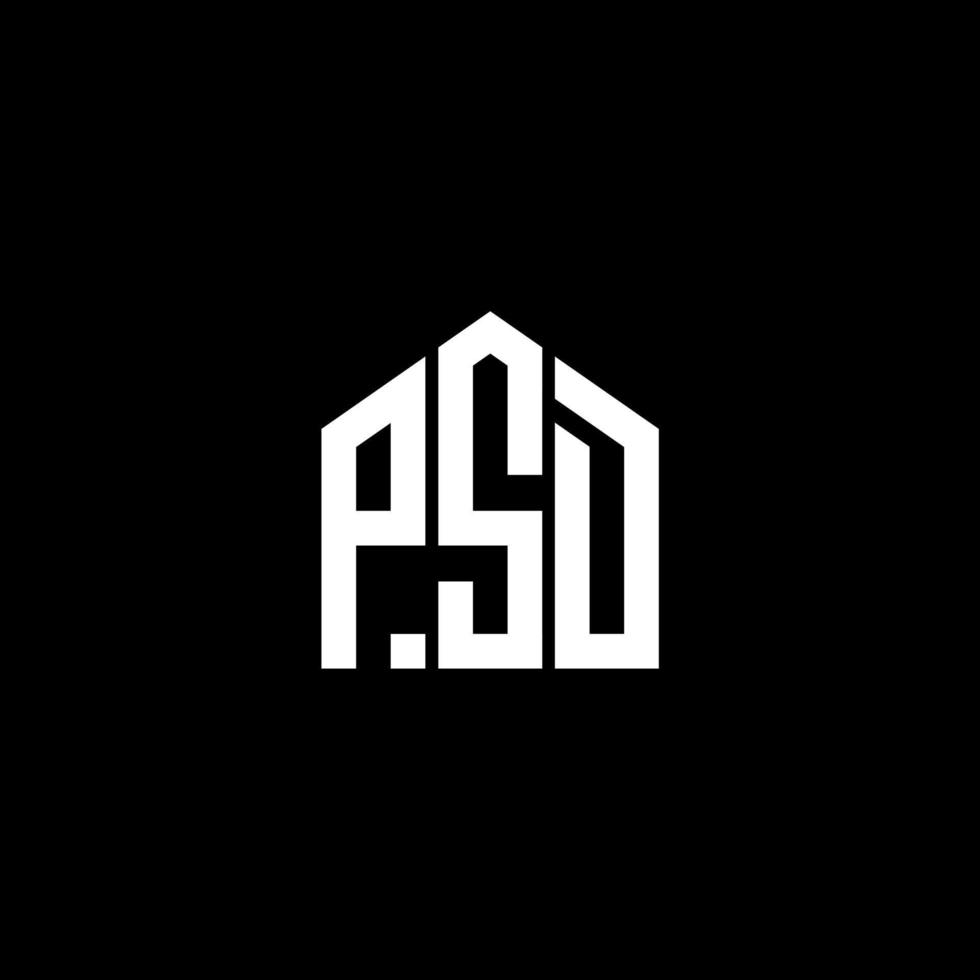 PSD letter logo design on BLACK background. PSD creative initials letter logo concept. PSD letter design. vector