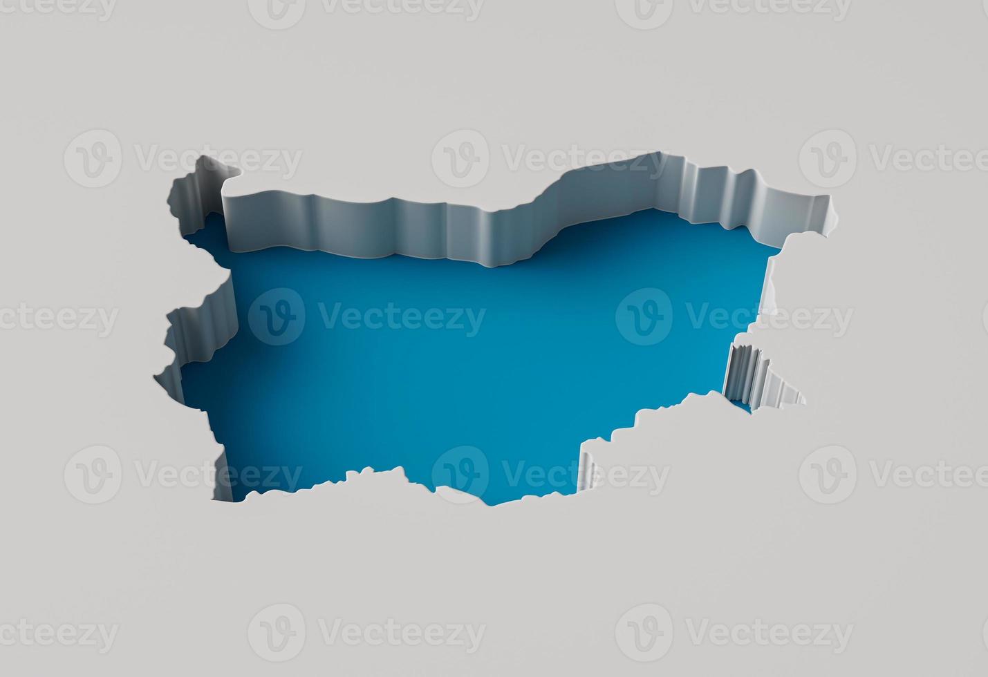3d illustration of Bulgaria map inner extrude with black shadow photo