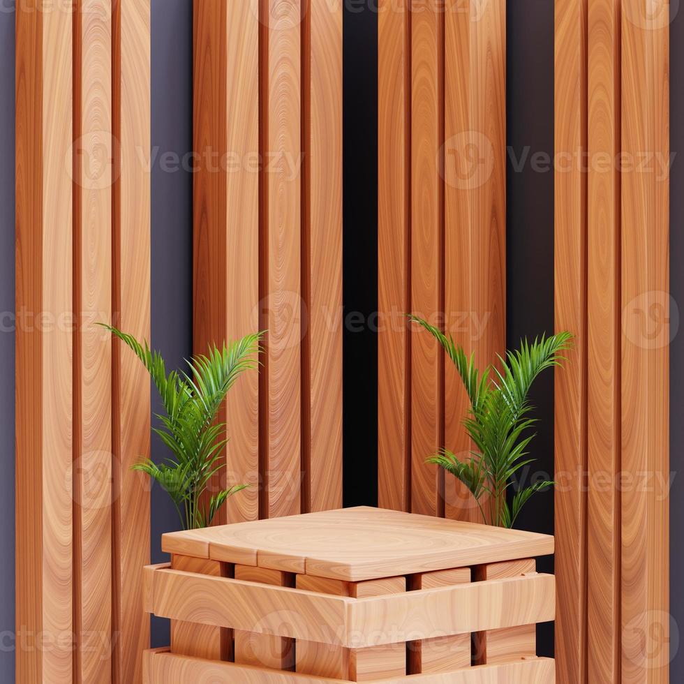 Simple wood themed background for food presentation and more, 3d render photo