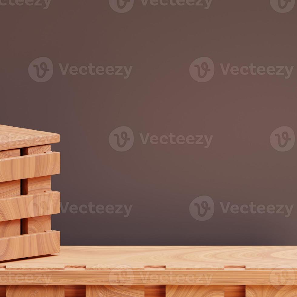 Simple wood themed background for food presentation and more, 3d render photo