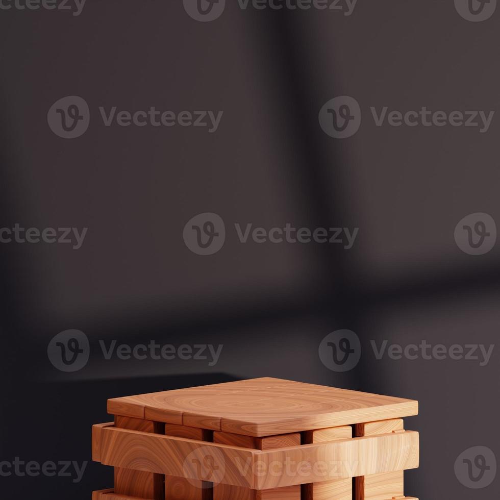Simple wood themed background for food presentation and more, 3d render photo