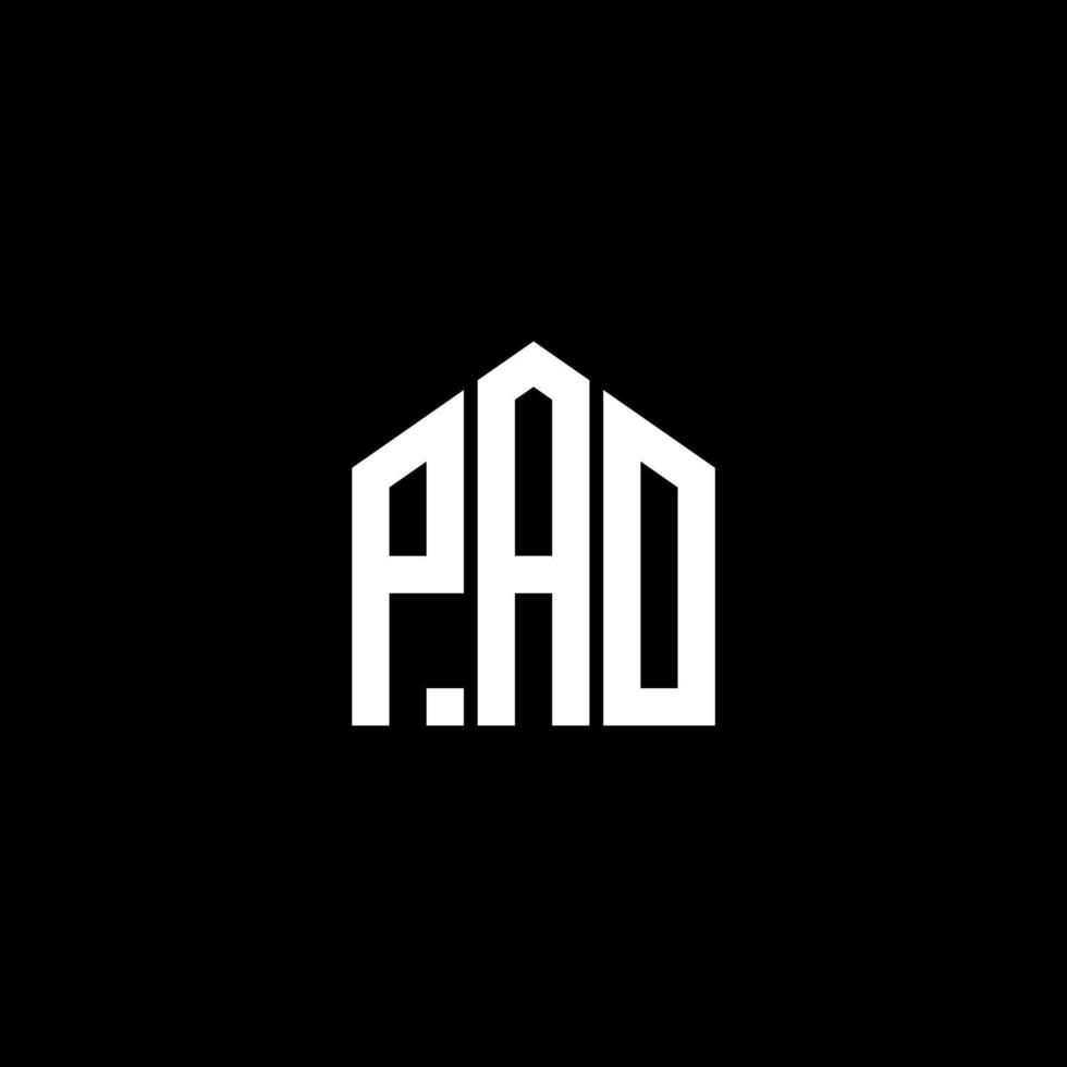 diseño de letras pao. diseño de logotipo de letras pao sobre fondo negro. concepto de logotipo de letra inicial creativa pao. diseño de letras pao. diseño de logotipo de letras pao sobre fondo negro. pags vector