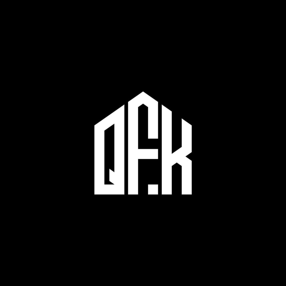 QFK letter logo design on BLACK background. QFK creative initials letter logo concept. QFK letter design. vector