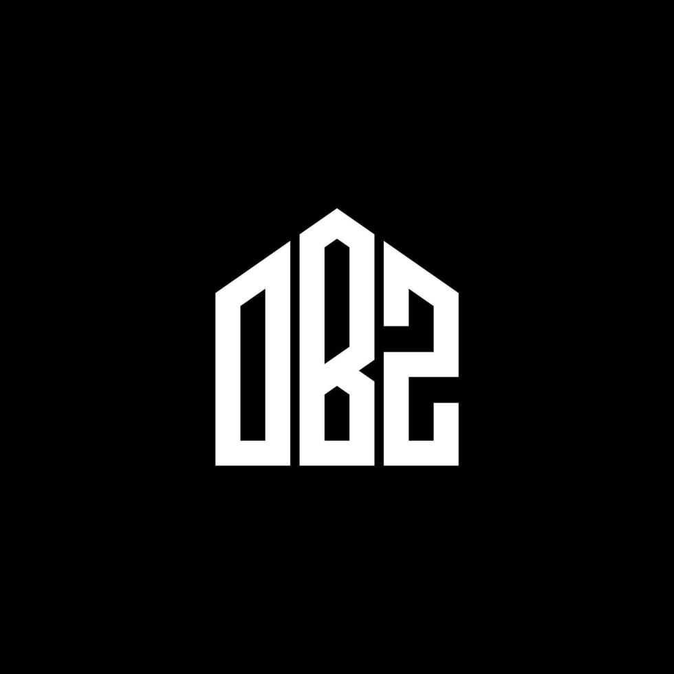 diseño de letras obz. diseño de logotipo de letras obz sobre fondo negro. concepto de logotipo de letra de iniciales creativas obz. diseño de letras obz. diseño de logotipo de letras obz sobre fondo negro. o vector