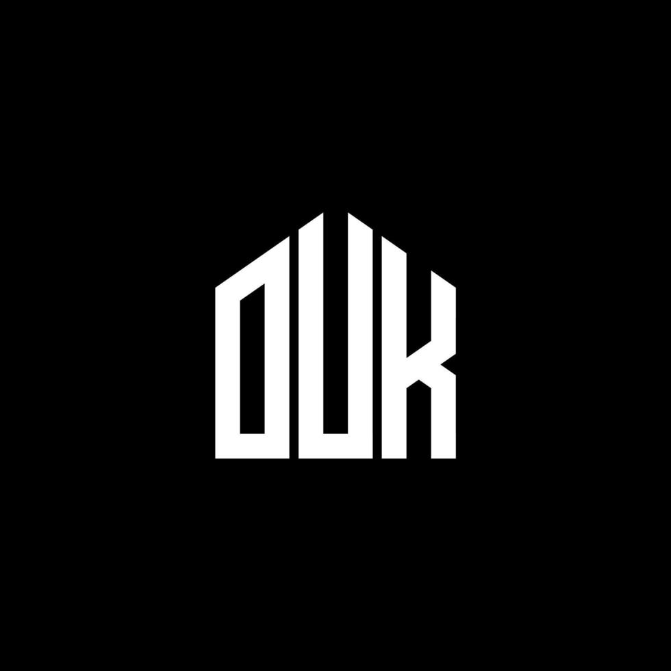 diseño de logotipo de letra ouk sobre fondo negro. concepto de logotipo de letra de iniciales creativas de ouk. diseño de letras ouk. vector