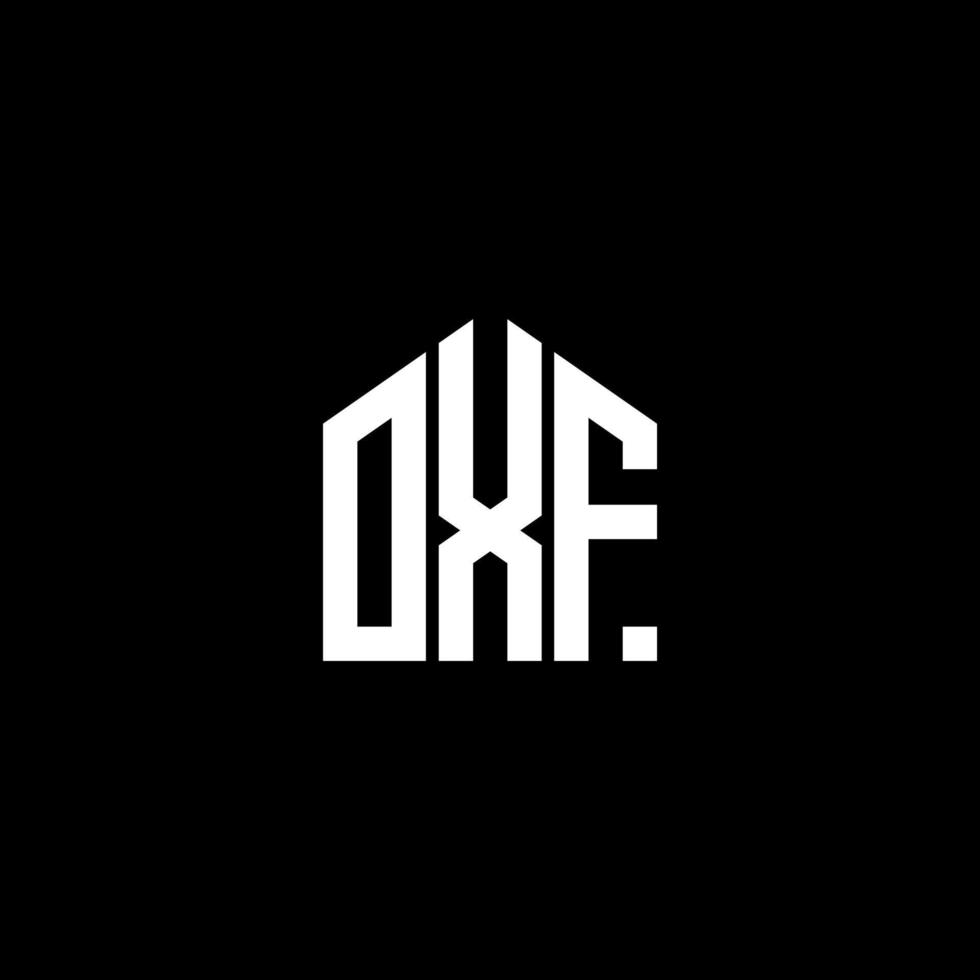 diseño de letras oxf. diseño de logotipo de letras oxf sobre fondo negro. concepto creativo del logotipo de la letra de las iniciales de oxf. diseño de letras oxf. diseño de logotipo de letras oxf sobre fondo negro. o vector