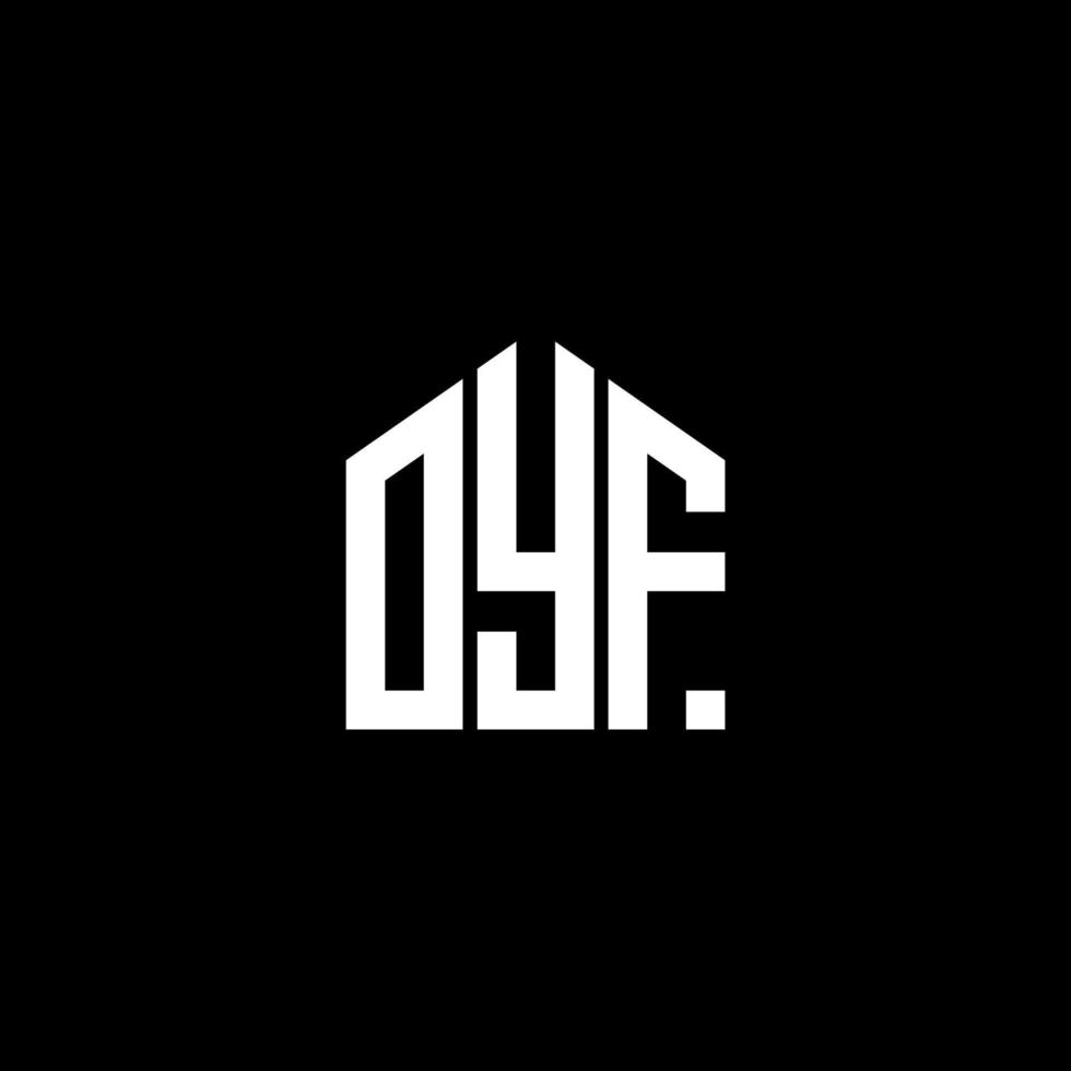 diseño de letras oyf. diseño de logotipo de letras oyf sobre fondo negro. concepto de logotipo de letra de iniciales creativas de oyf. diseño de letras oyf. diseño de logotipo de letras oyf sobre fondo negro. o vector