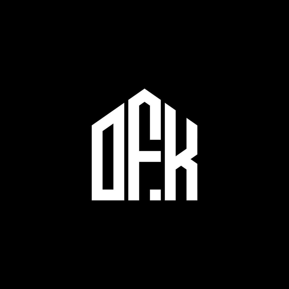 OFK creative initials letter logo concept. OFK letter design.OFK letter logo design on BLACK background. O vector