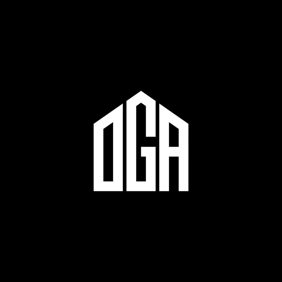 diseño de letras oga. diseño de logotipo de letras oga sobre fondo negro. concepto de logotipo de letra de iniciales creativas de oga. diseño de letras oga. diseño de logotipo de letras oga sobre fondo negro. o vector