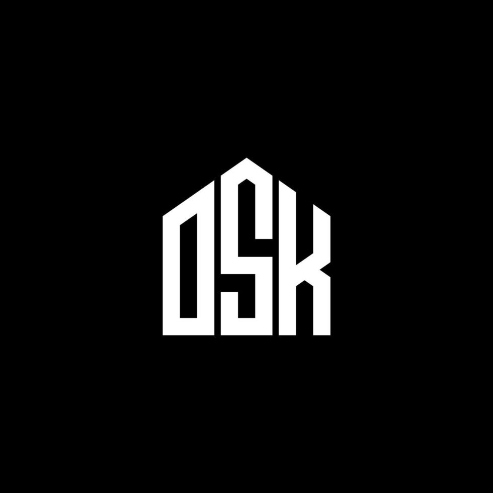 OSK letter logo design on BLACK background. OSK creative initials letter logo concept. OSK letter design. vector