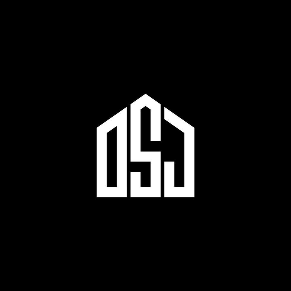 diseño de letras osj. diseño de logotipo de letras osj sobre fondo negro. concepto de logotipo de letra de iniciales creativas osj. diseño de letras osj. diseño de logotipo de letras osj sobre fondo negro. o vector