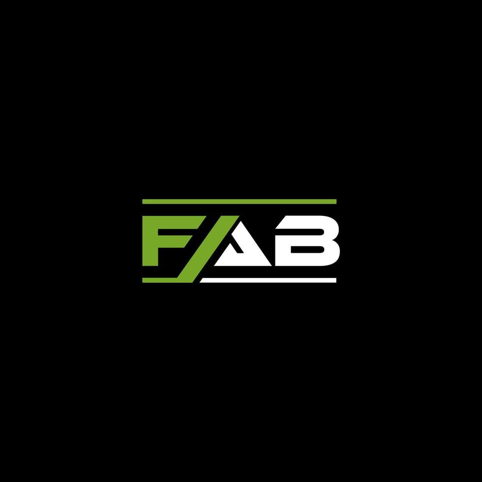 FAB letter logo design on BLACK background. FAB creative initials letter logo concept. FAB letter design. vector