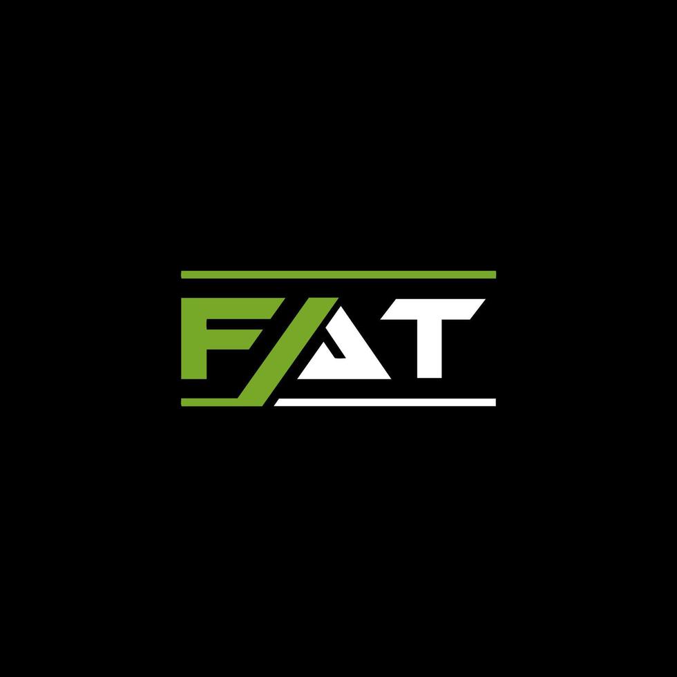 FAT letter logo design on BLACK background. FAT creative initials letter logo concept. FAT letter design. vector