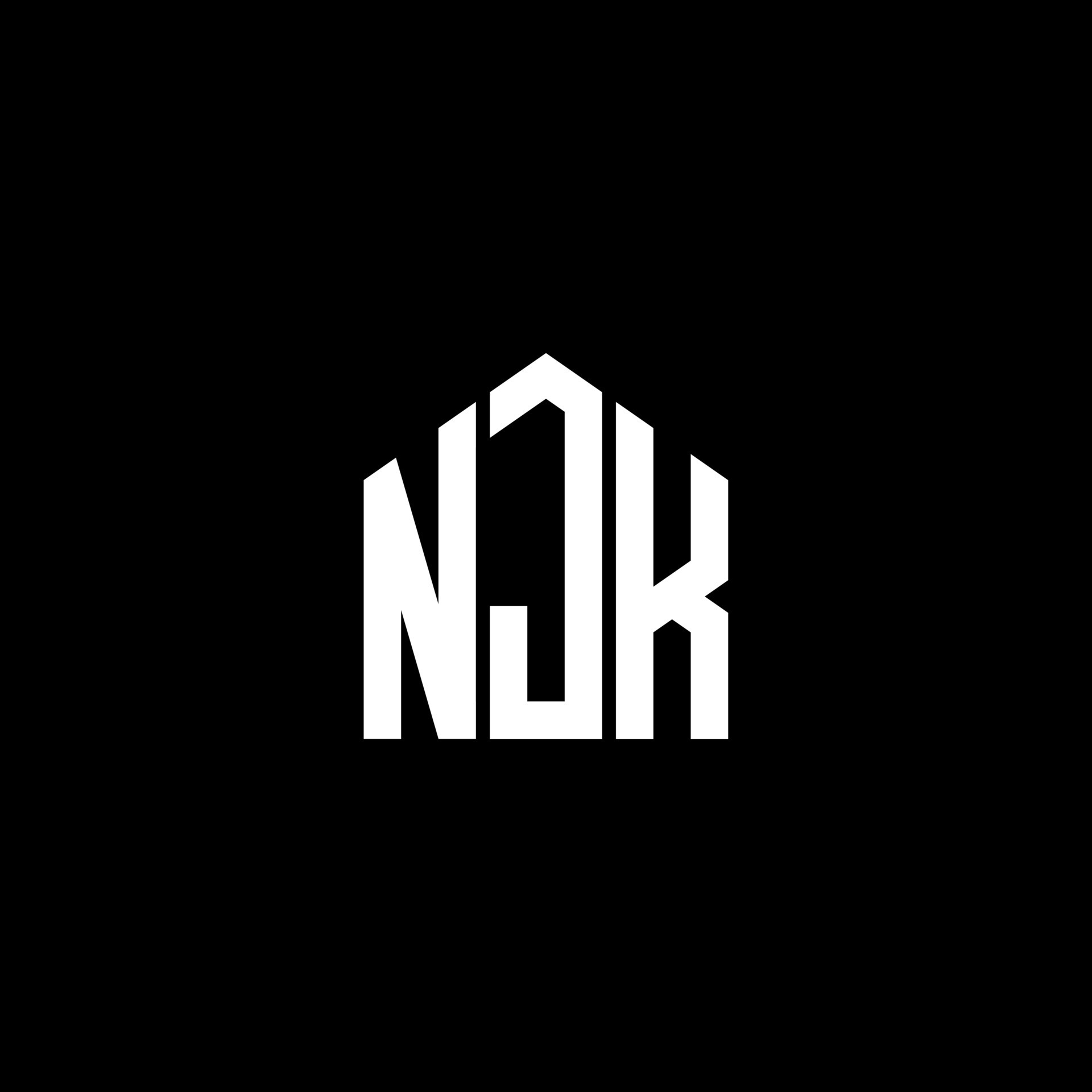 NJK letter logo design on BLACK background. NJK creative initials ...