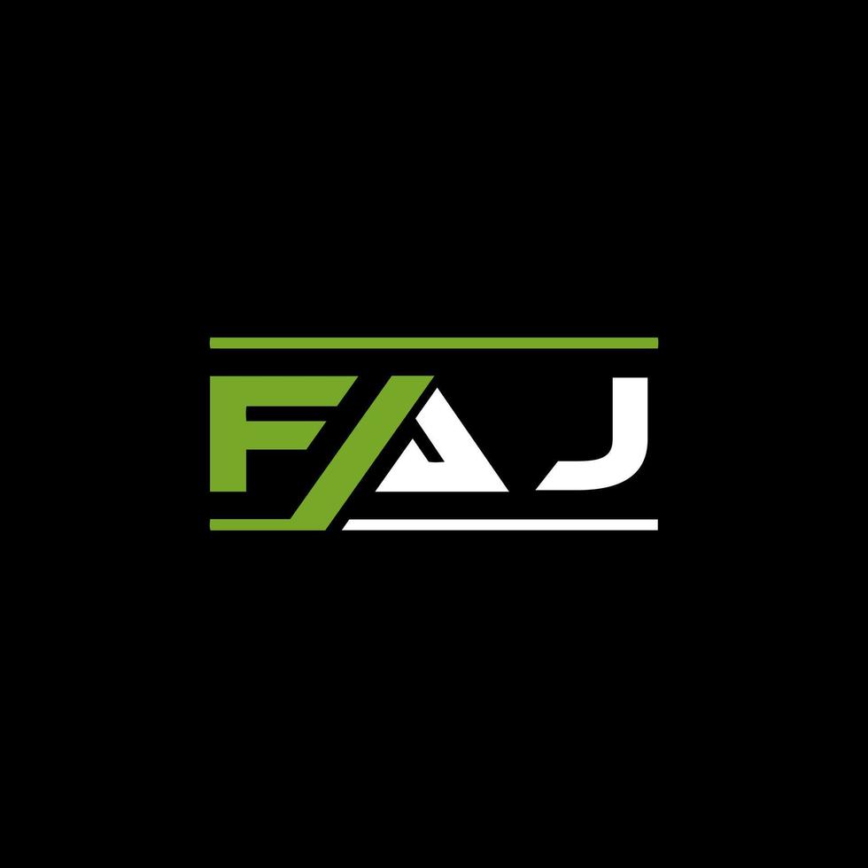 FAJ letter logo design on BLACK background. FAJ creative initials letter logo concept. FAJ letter design. vector