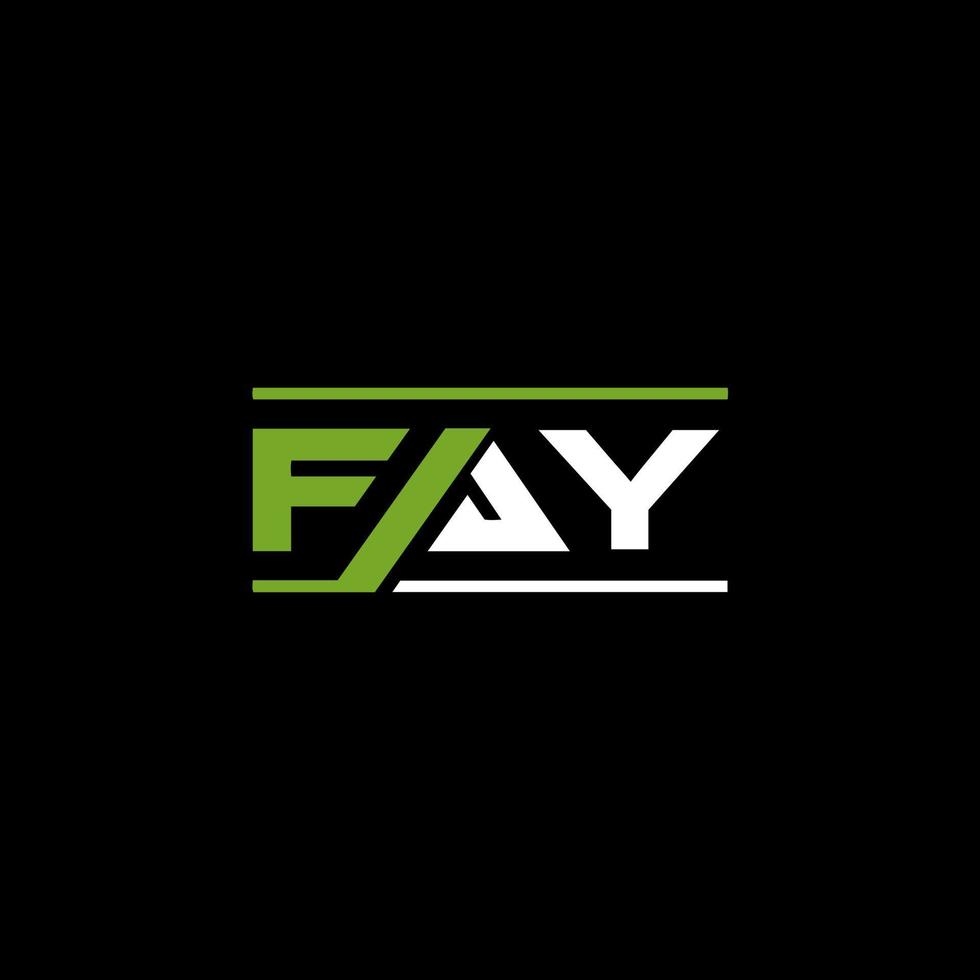 diseño de logotipo de letra fay sobre fondo negro. concepto creativo del logotipo de la letra de las iniciales de fay. diseño de letras fay. vector