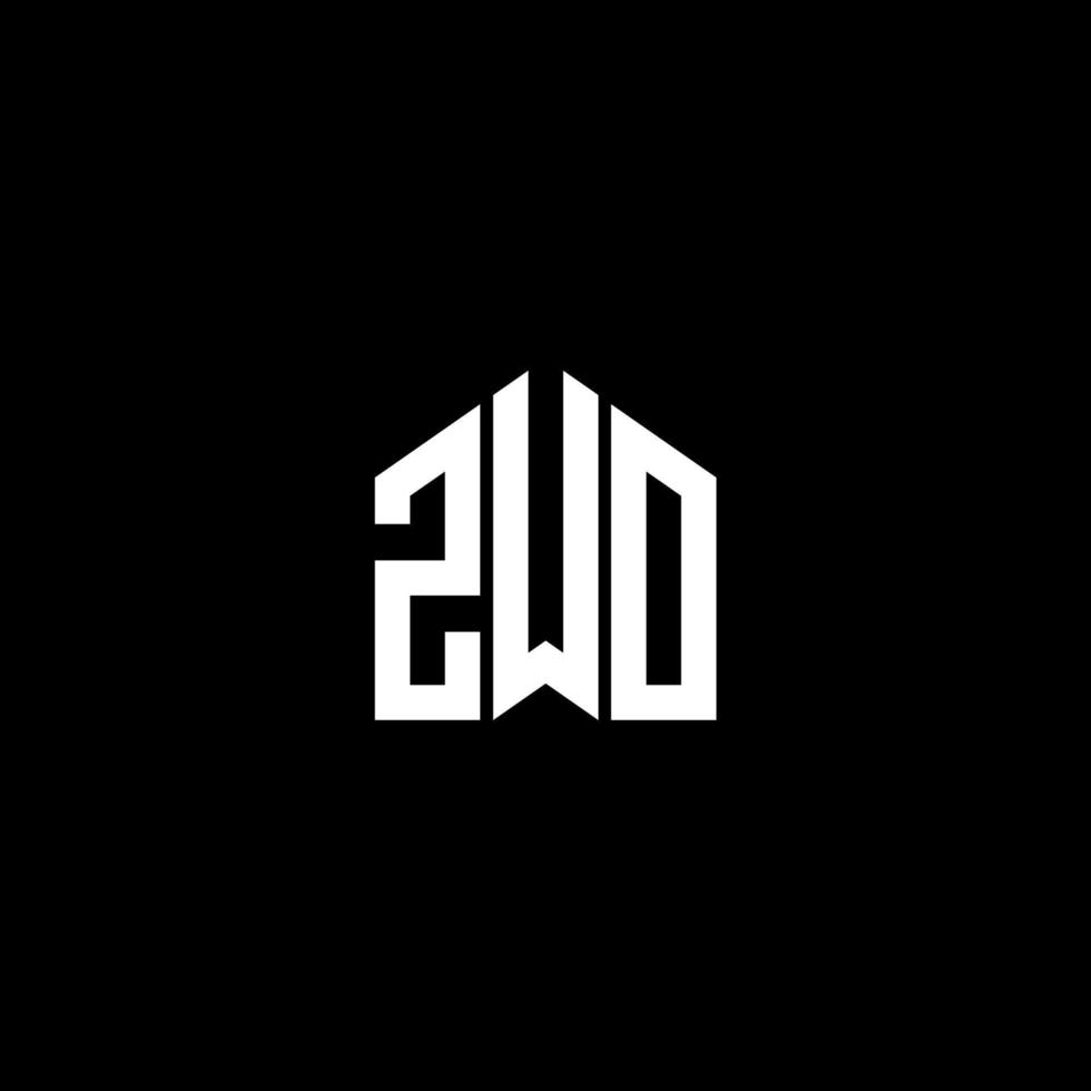 ZWO letter logo design on BLACK background. ZWO creative initials letter logo concept. ZWO letter design. vector