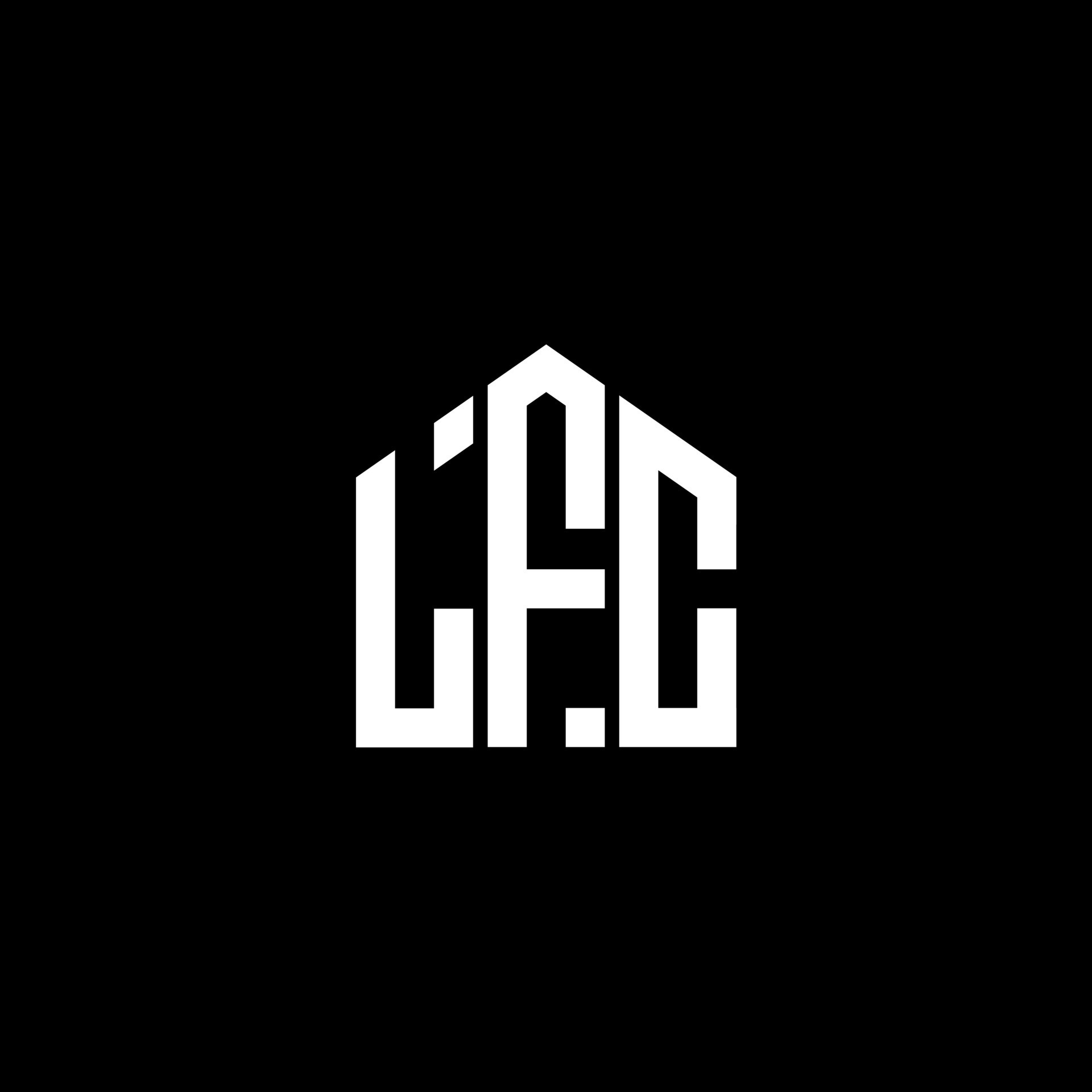 diseño de logotipo de letra lfc sobre fondo negro. Concepto de logotipo