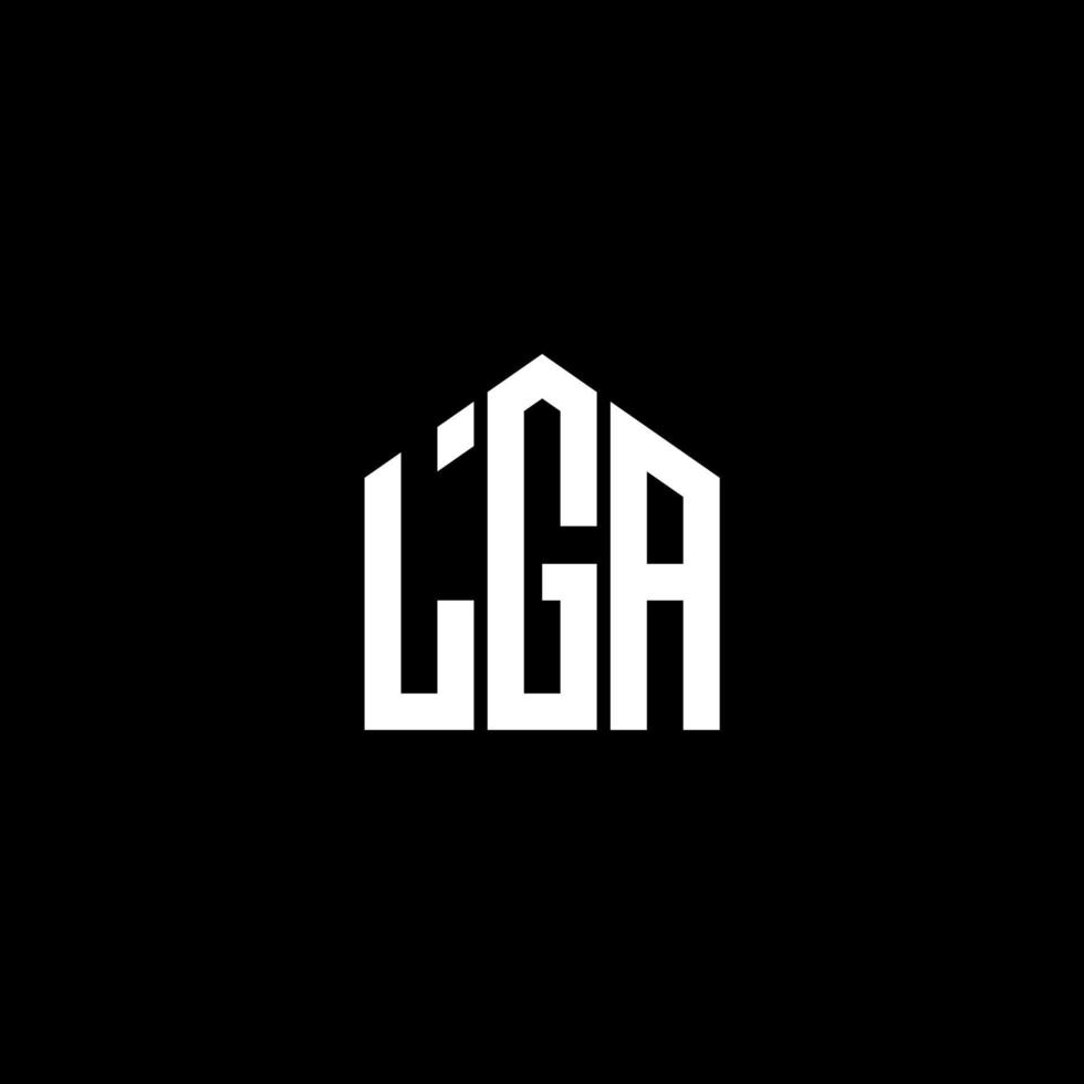 diseño de logotipo de letra lga sobre fondo negro. concepto de logotipo de letra de iniciales creativas de lga. diseño de letras lga. vector