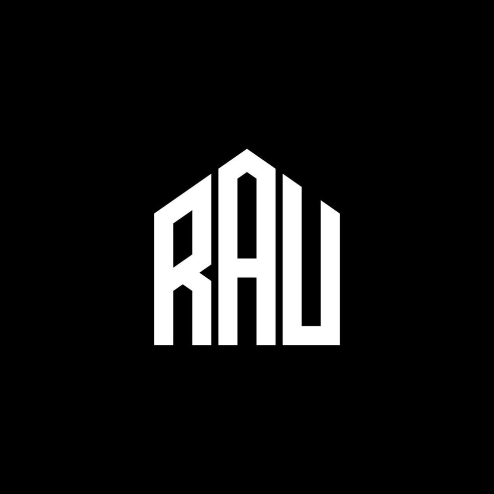 RAU letter design.RAU letter logo design on BLACK background. RAU creative initials letter logo concept. RAU letter design.RAU letter logo design on BLACK background. R vector