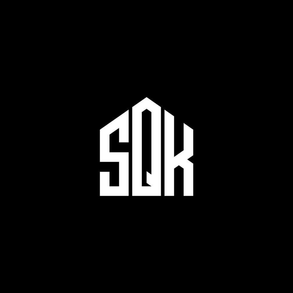 diseño de logotipo de letra sqk sobre fondo negro. concepto de logotipo de letra de iniciales creativas sqk. diseño de letras sqk. diseño de logotipo de letras sqk sobre fondo negro. s vector