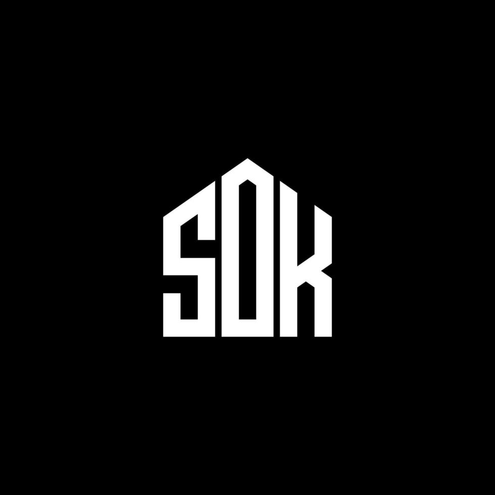 diseño de letras sok. diseño de logotipo de letras sok sobre fondo negro. concepto creativo del logotipo de la letra de las iniciales sok. diseño de letras sok. diseño de logotipo de letras sok sobre fondo negro. s vector