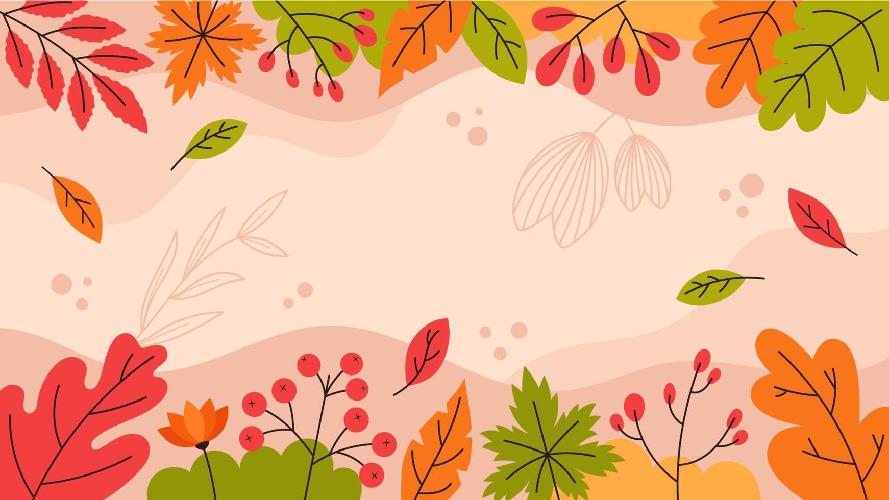 fondo de borde de temporada floral de otoño otoño vector