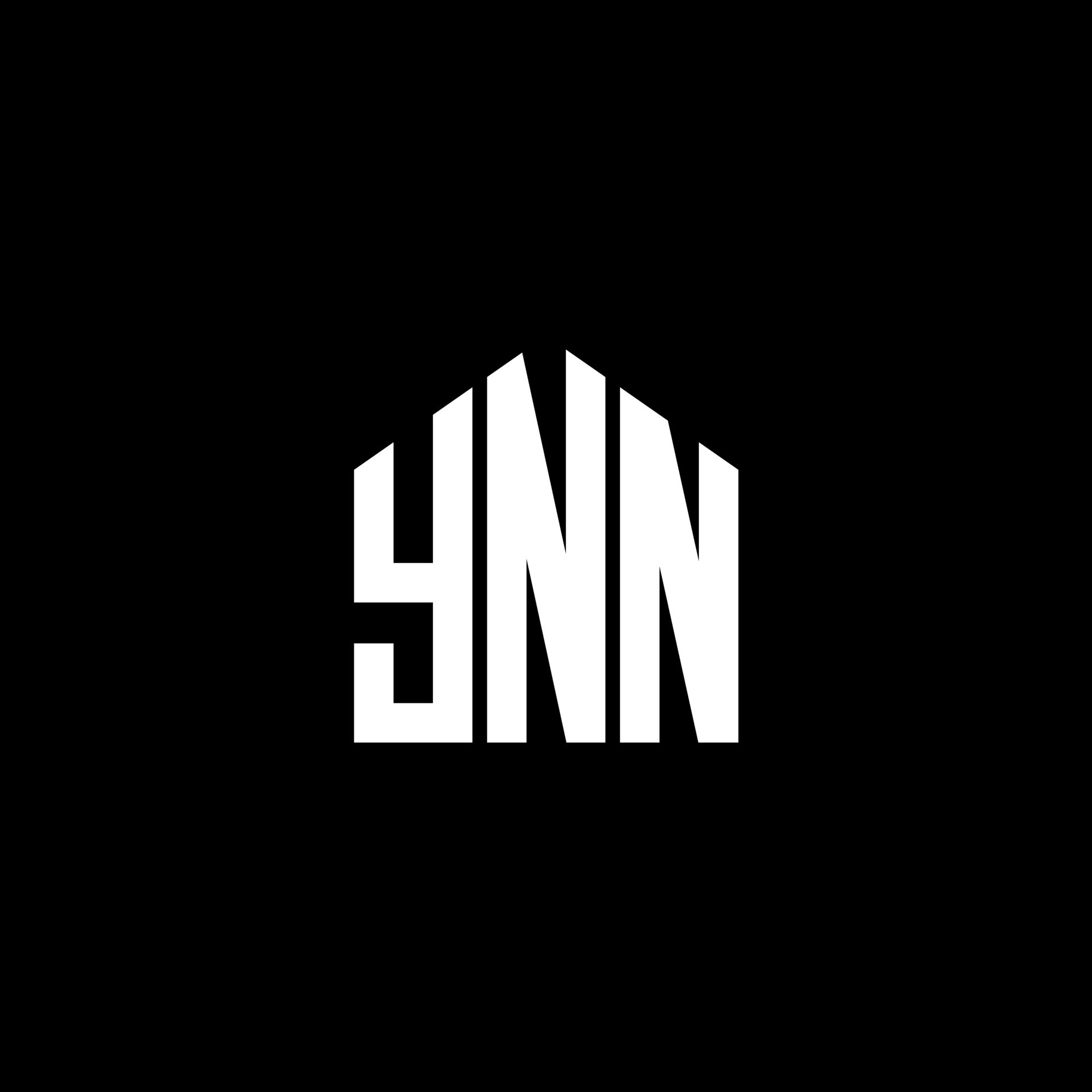 YNN letter logo design on BLACK background. YNN creative initials
