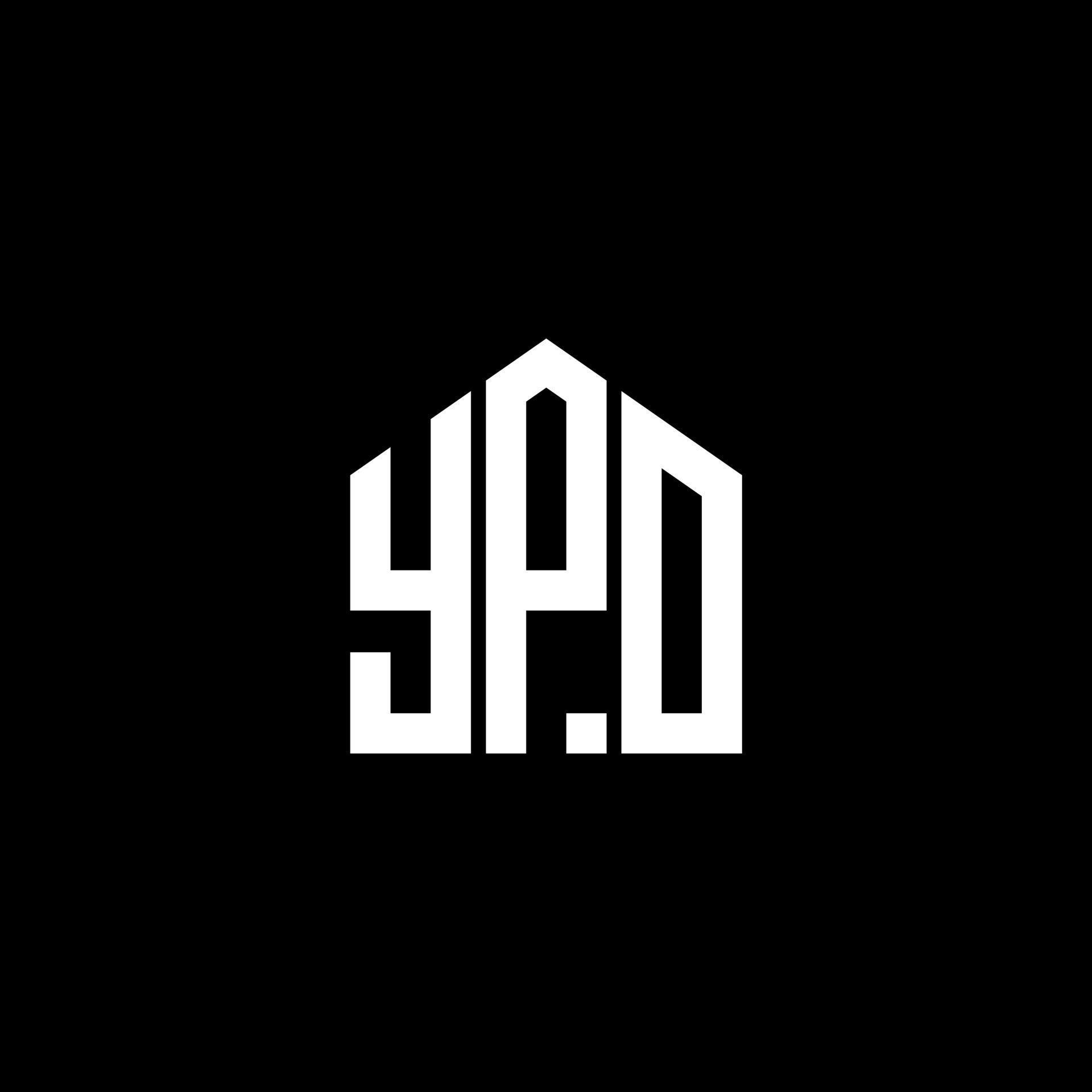 YPO letter logo design on BLACK background. YPO creative initials