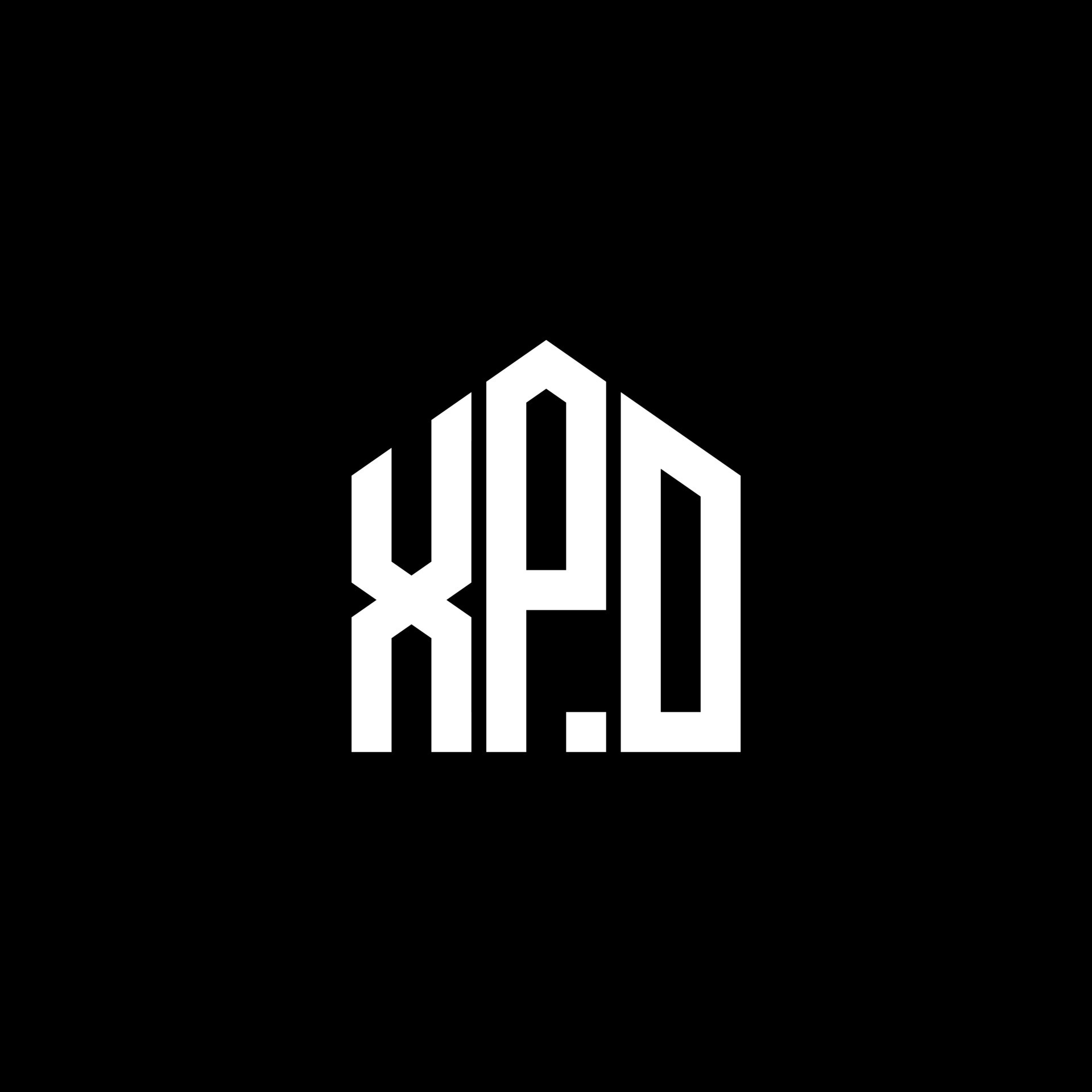 XPO letter logo design on BLACK background. XPO creative initials