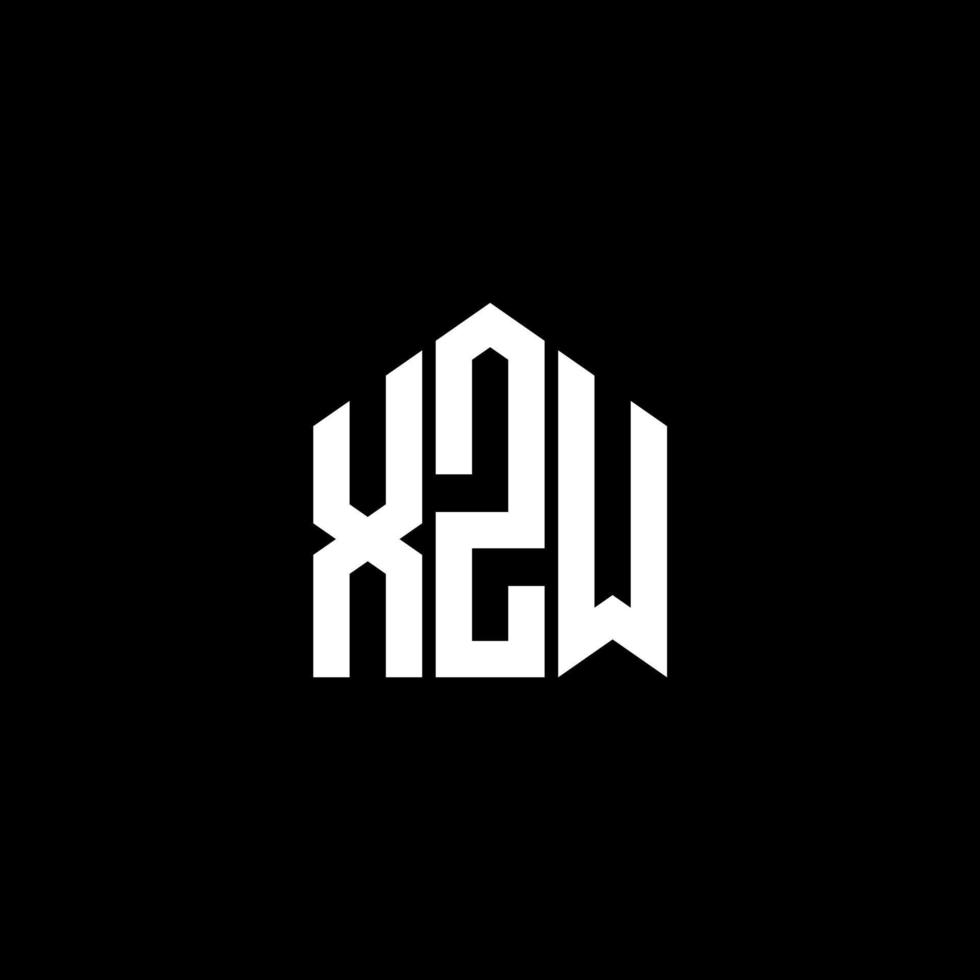 XZW letter logo design on BLACK background. XZW creative initials letter logo concept. XZW letter design. vector