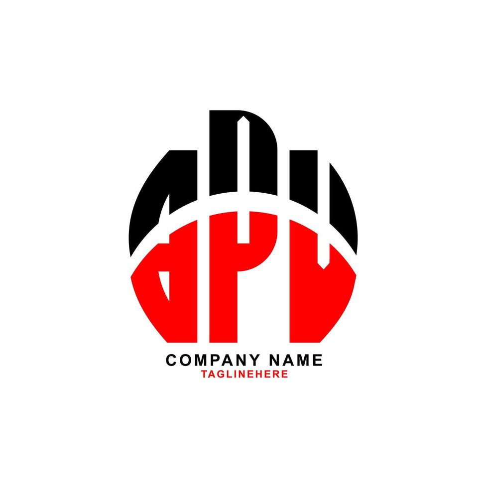 diseño creativo del logotipo de la letra bpv con fondo blanco vector
