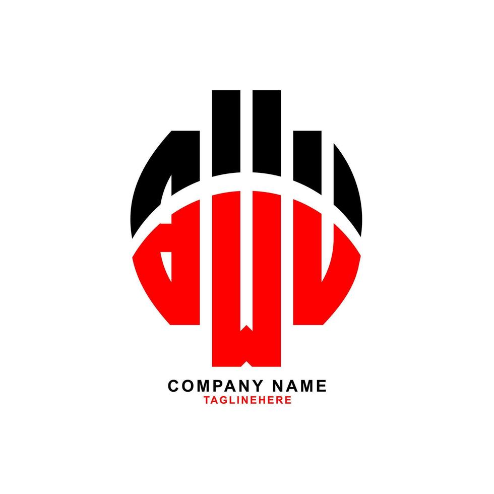 diseño creativo del logotipo de la letra bwu con fondo blanco vector