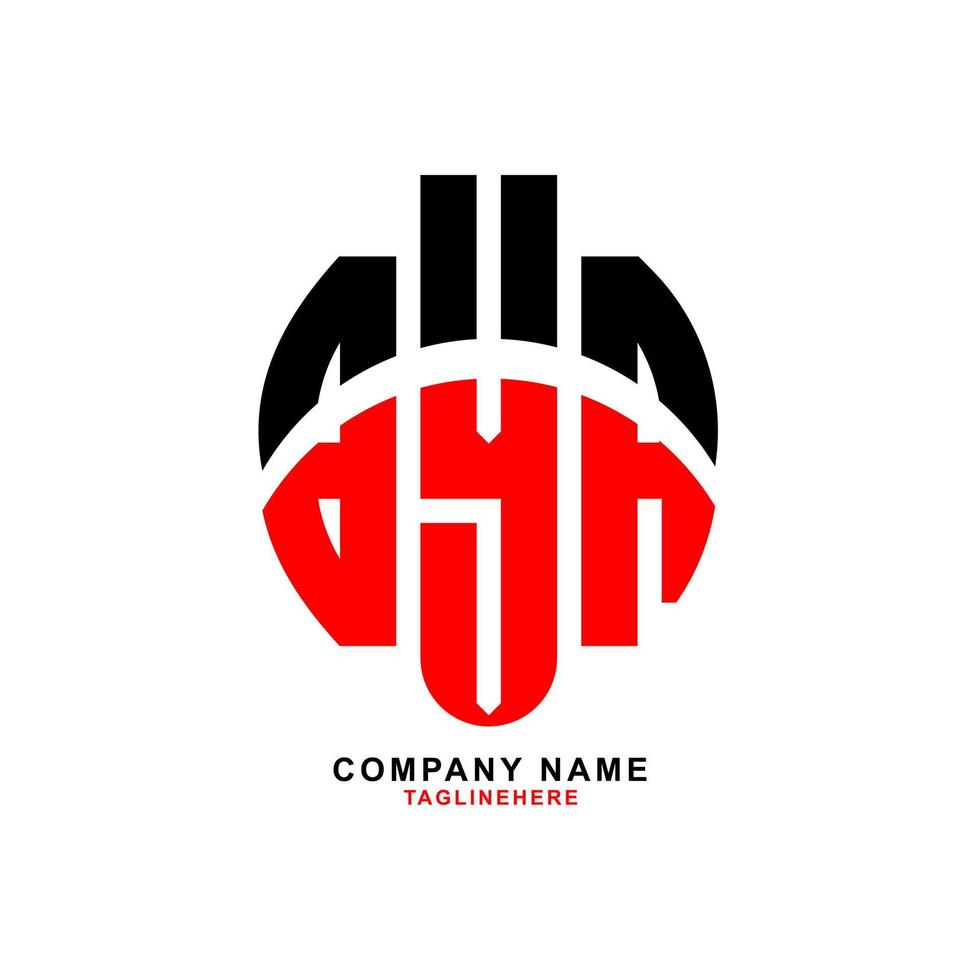 diseño creativo del logotipo de la letra bya con fondo blanco vector