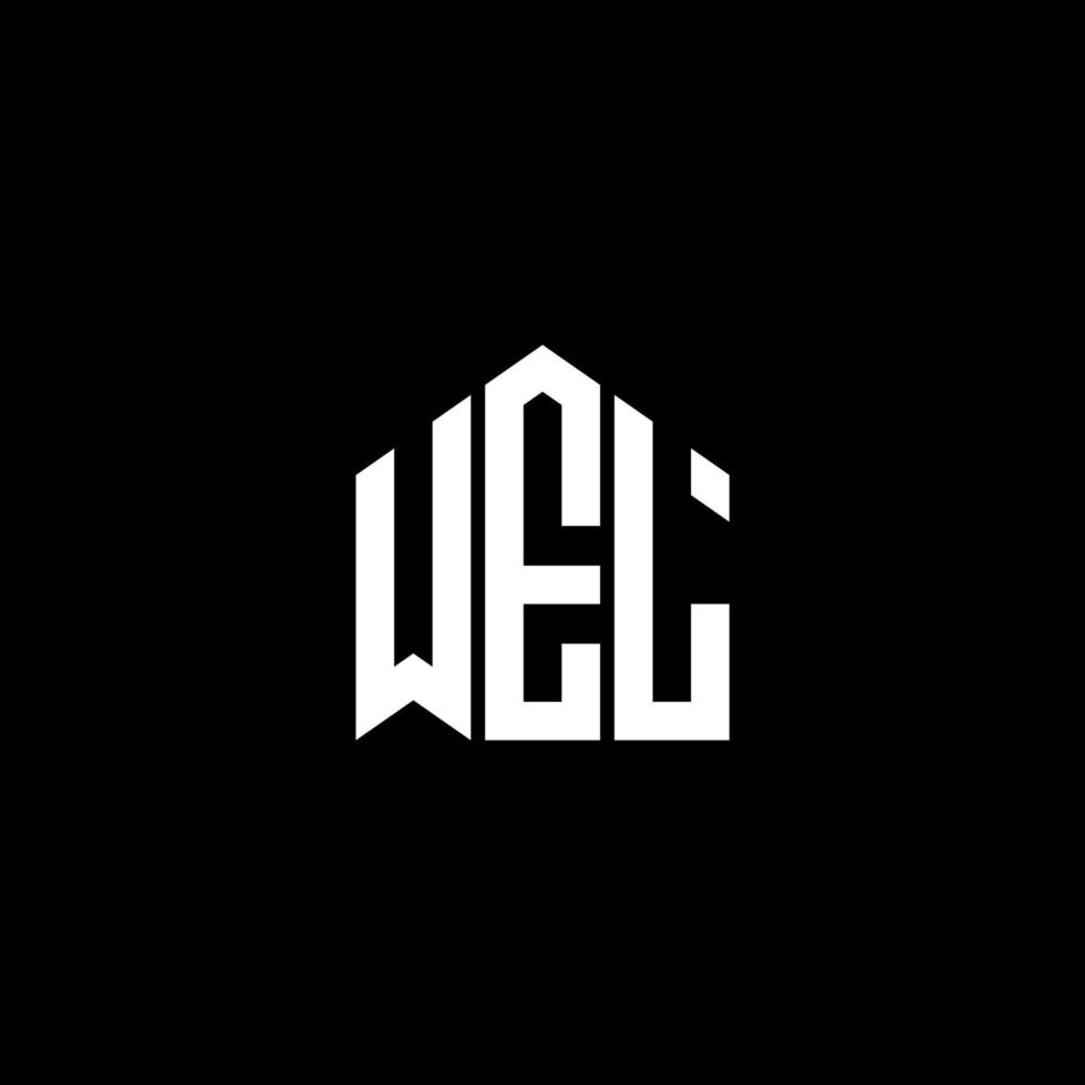 WEL creative initials letter logo concept. WEL letter design.WEL letter logo design on BLACK background. WEL creative initials letter logo concept. WEL letter design. vector