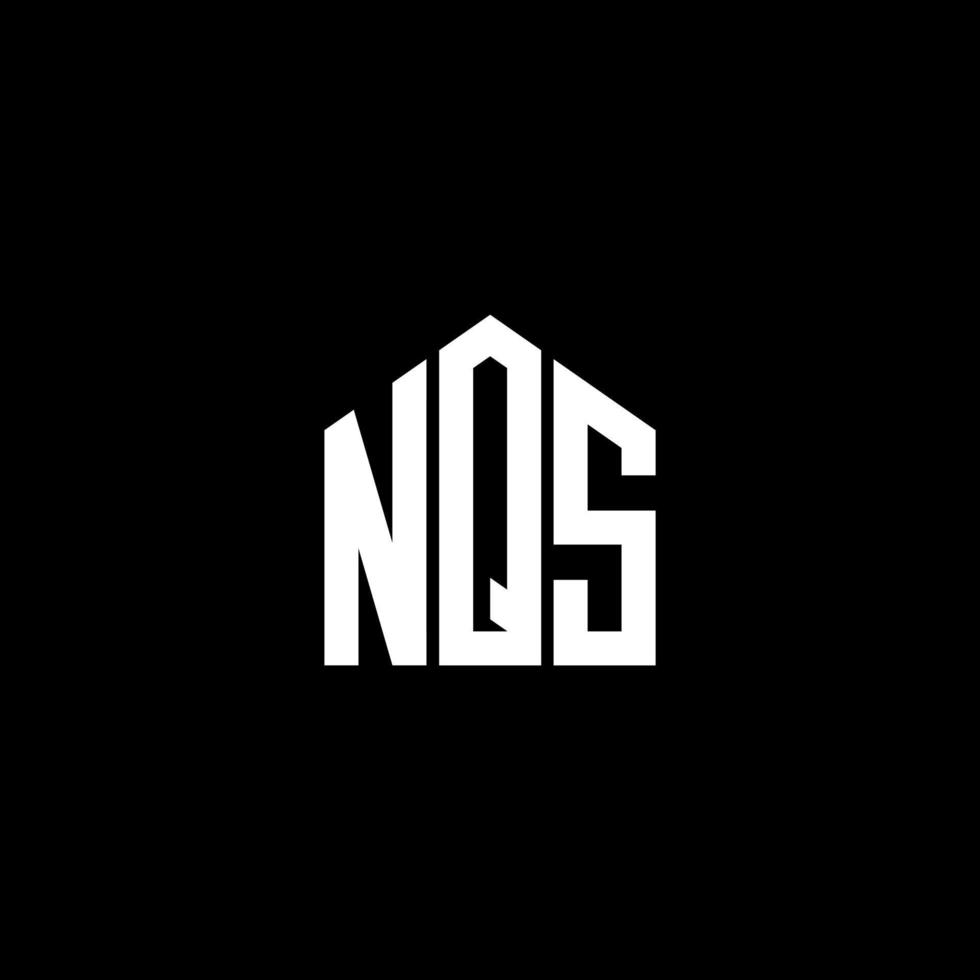 nqs letter design.nqs letter logo design sobre fondo negro. concepto de logotipo de letra de iniciales creativas nqs. nqs letter design.nqs letter logo design sobre fondo negro. norte vector