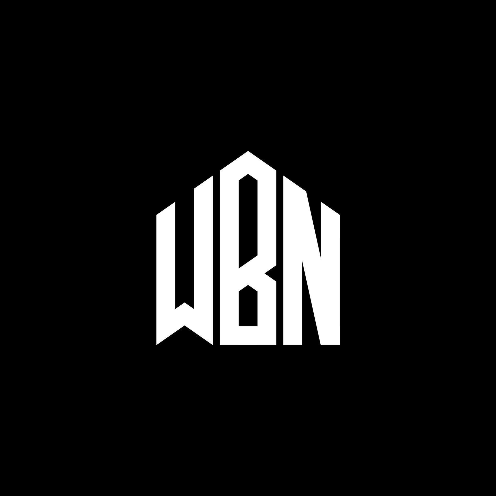 WBN letter logo design on BLACK background. WBN creative initials