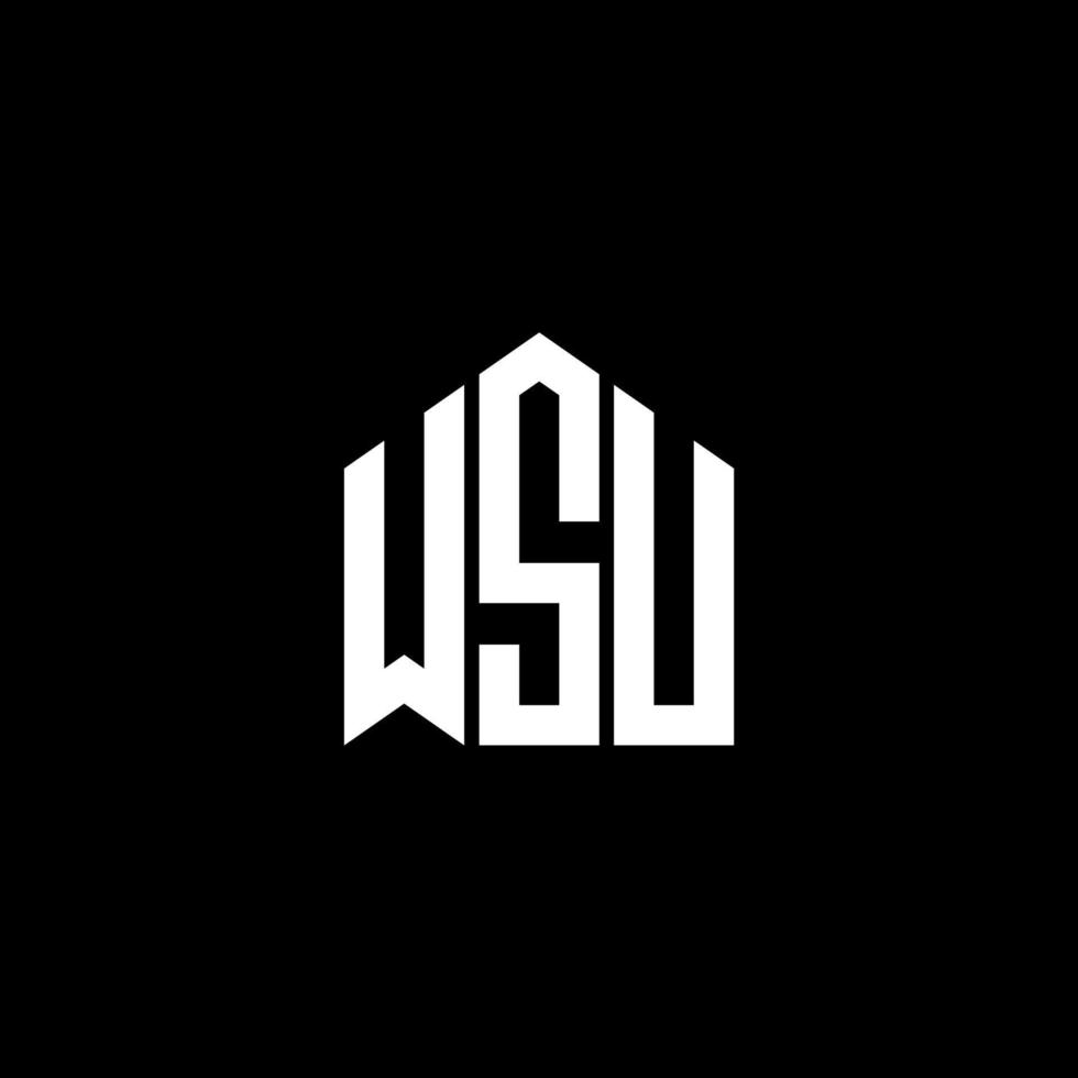 WSU letter logo design on BLACK background. WSU creative initials letter logo concept. WSU letter design. vector