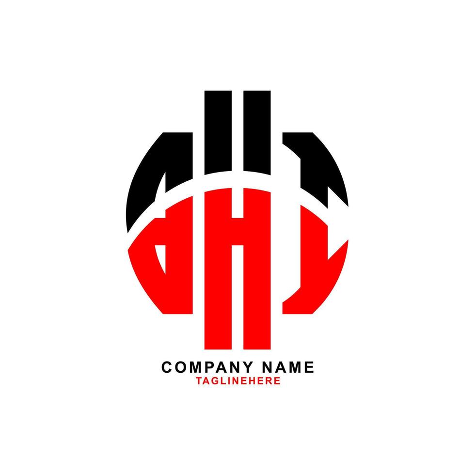 diseño creativo del logotipo de la letra bhi con fondo blanco vector
