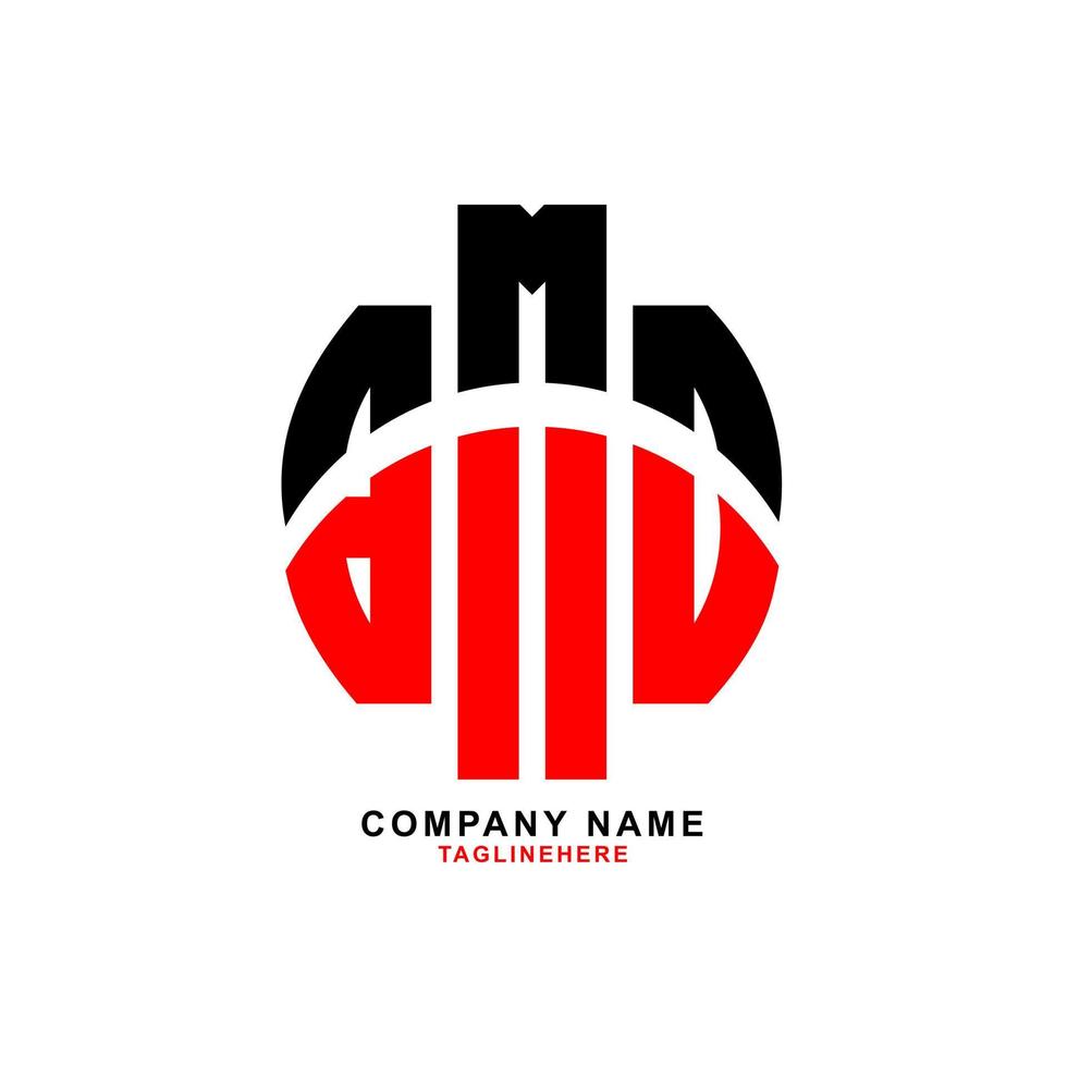 creative BMD letter logo design with white background vector